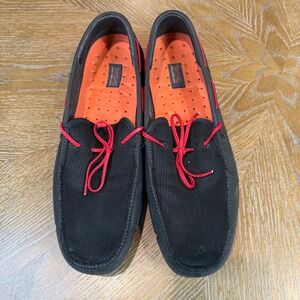 Swims Loafer Braided Lightweight Boat Shoes Water Black‎ Red Men's Size 10